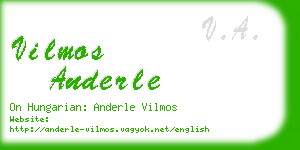 vilmos anderle business card